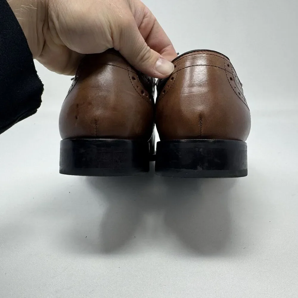 Johnston‎ & Murphey Italy Brown Oxfords size 10